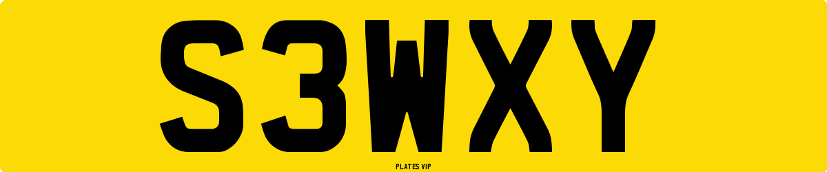 S3WXY Number Plate