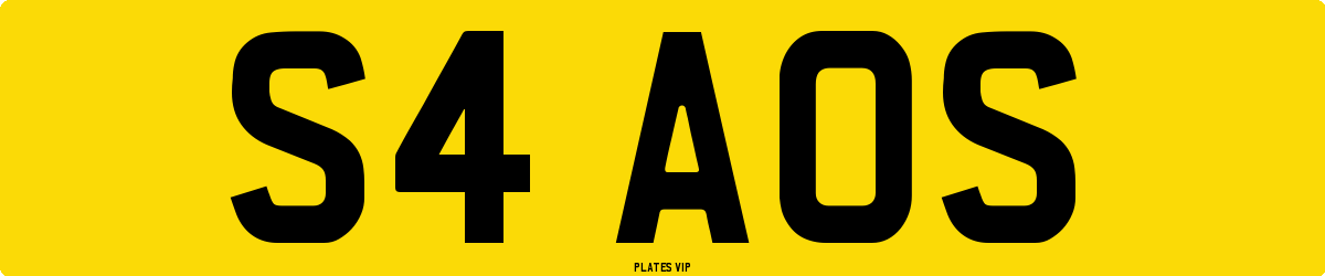 S4 AOS Number Plate