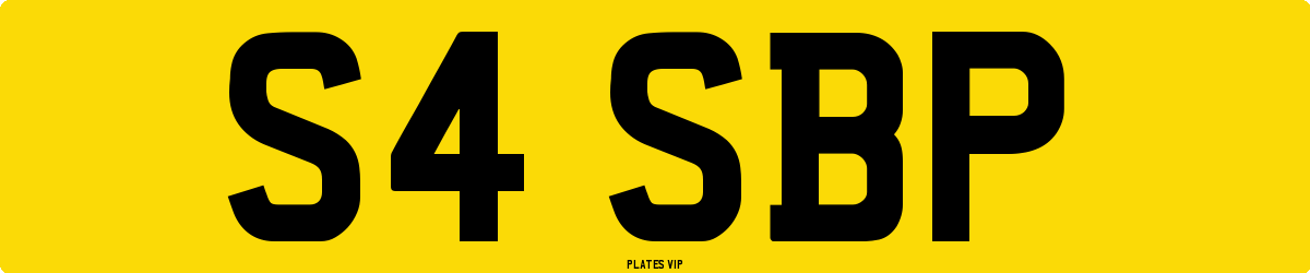 S4 SBP Number Plate