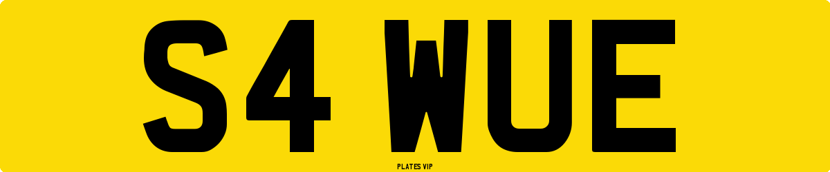 S4 WUE Number Plate