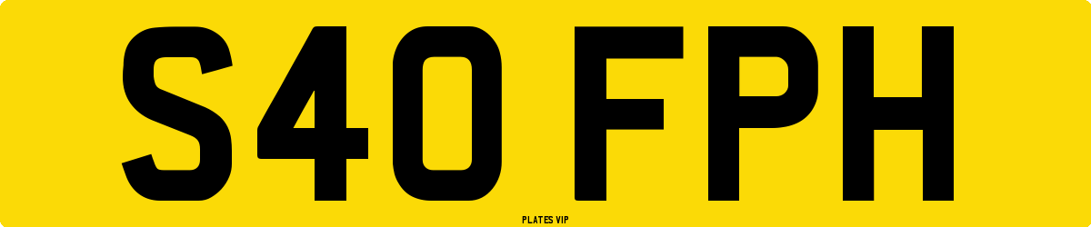 S40 FPH Number Plate