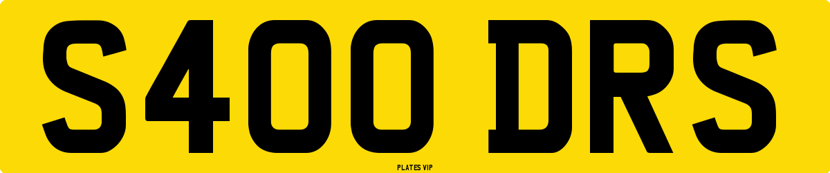 S400 DRS Number Plate