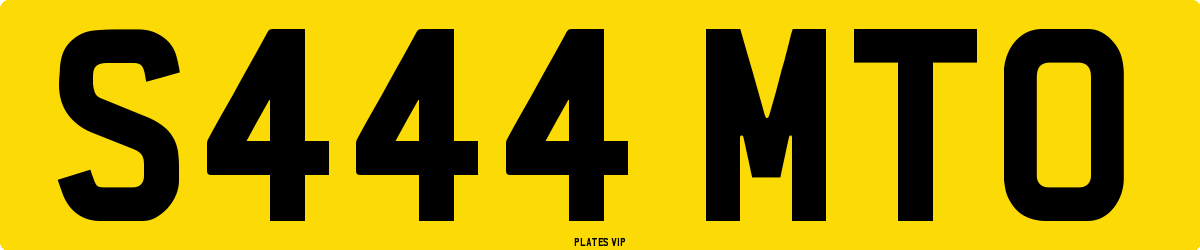 S444 MTO Number Plate
