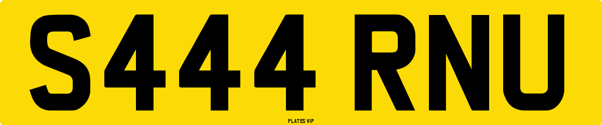 S444 RNU Number Plate