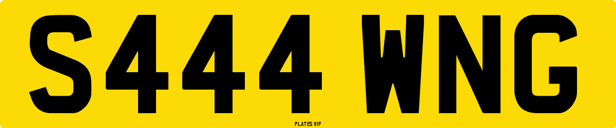 S444 WNG Number Plate