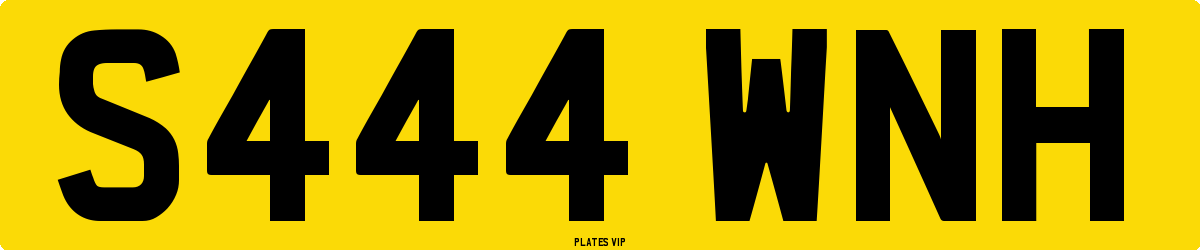 S444 WNH Number Plate