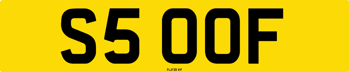 S5 OOF Number Plate