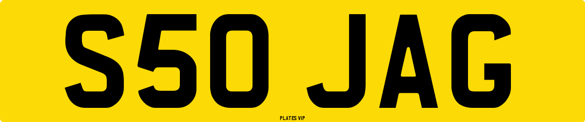 S50 JAG Number Plate