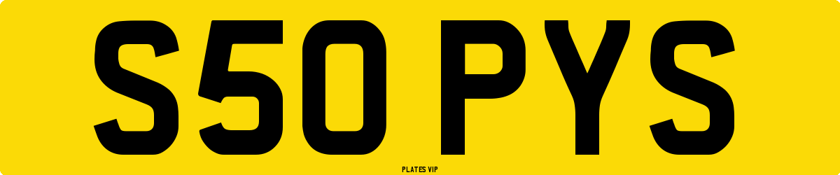 S50 PYS Number Plate