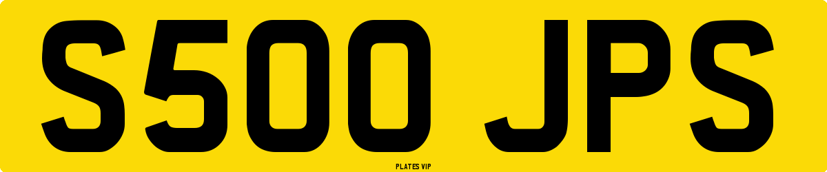 S500 JPS Number Plate