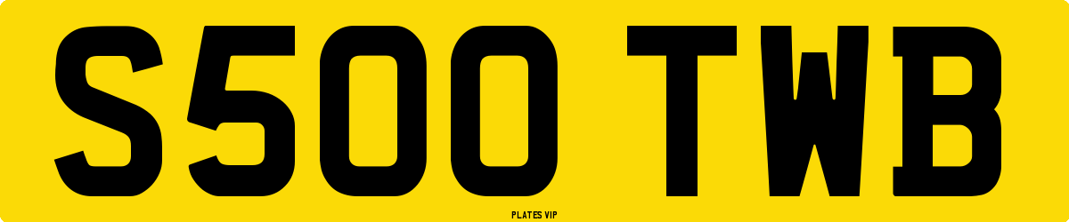 S500 TWB Number Plate