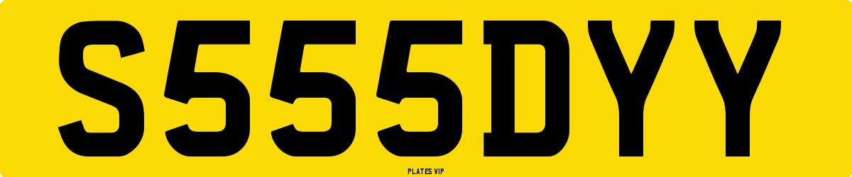 S555  DYY Number Plate