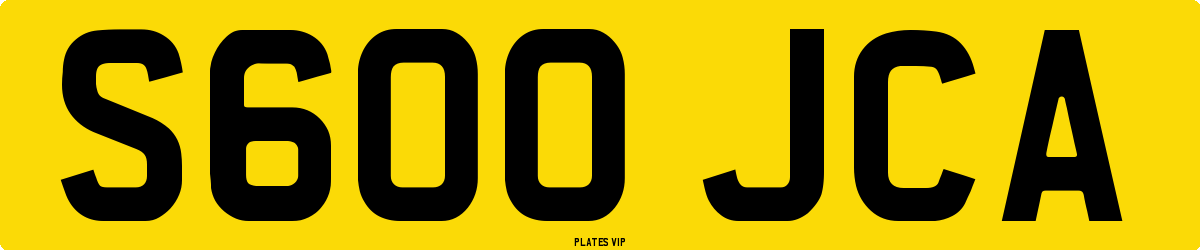 S600 JCA Number Plate
