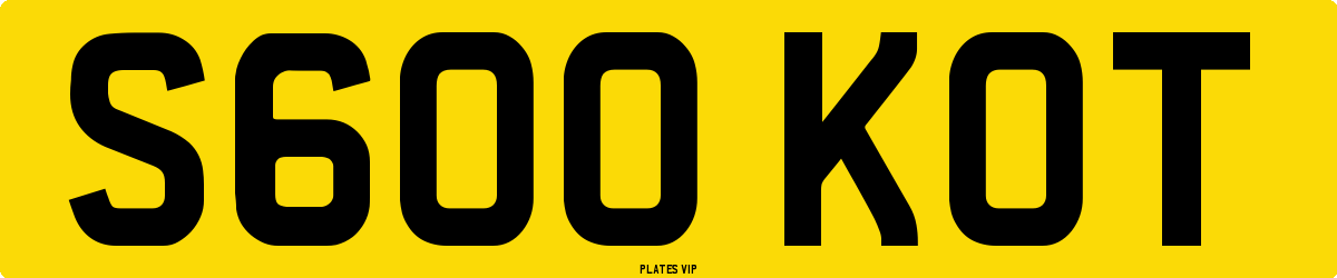 S600 KOT Number Plate