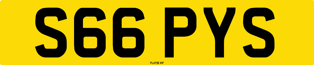S66 PYS Number Plate