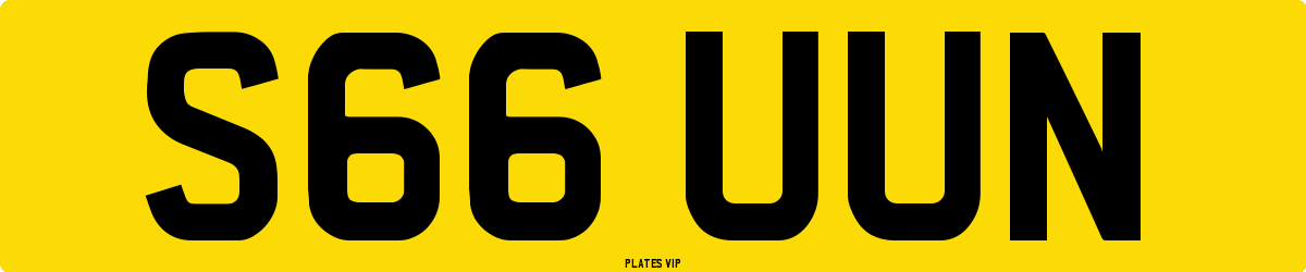S66 UUN Number Plate