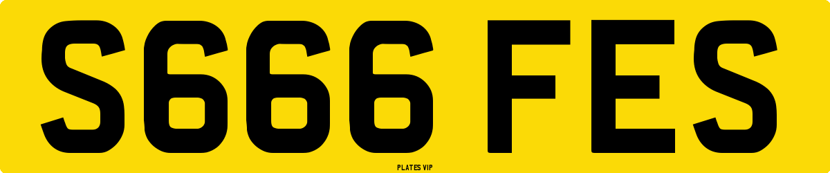 S666 FES Number Plate