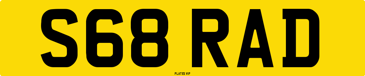 S68 RAD Number Plate