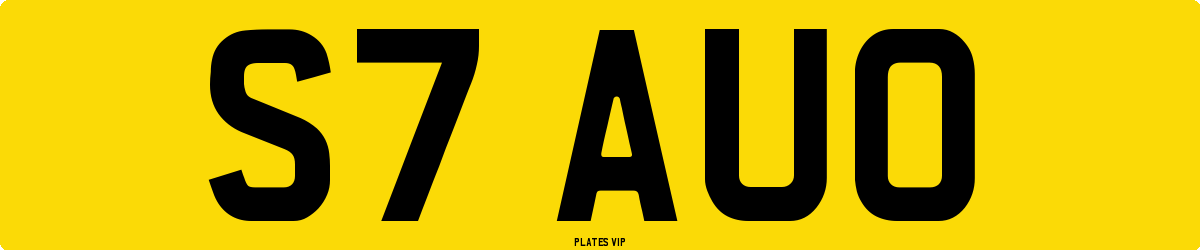 S7 AUO Number Plate