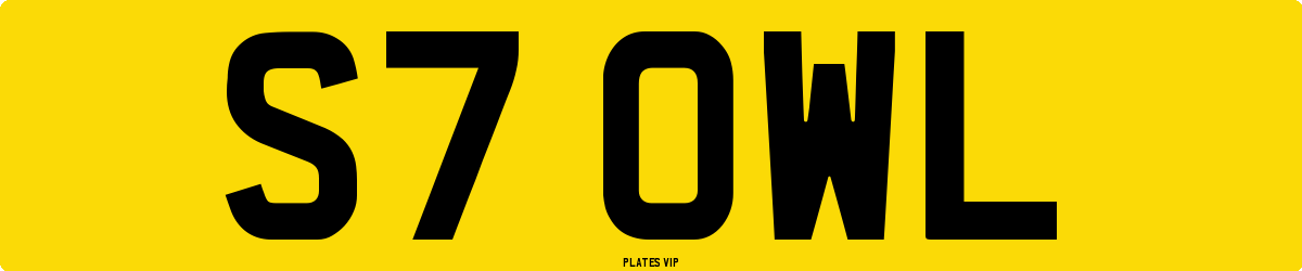 S7 OWL Number Plate