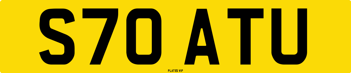 S70 ATU Number Plate