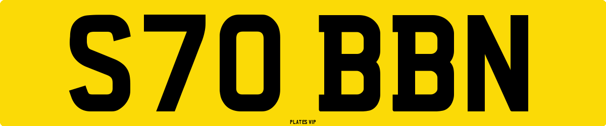 S70 BBN Number Plate