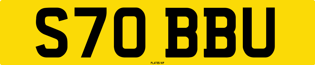 S70 BBU Number Plate