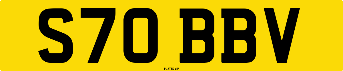 S70 BBV Number Plate