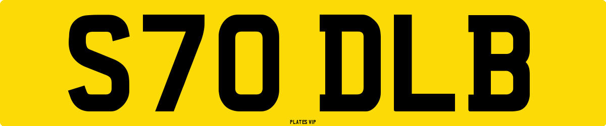 S70 DLB Number Plate