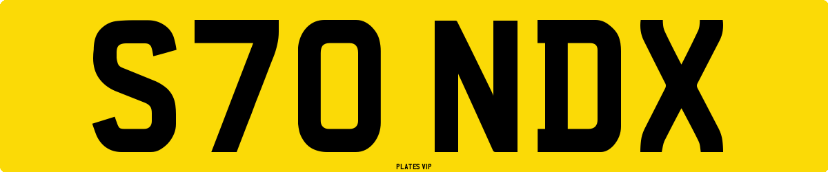 S70 NDX Number Plate