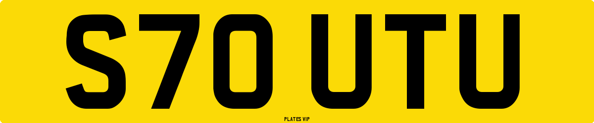 S70 UTU Number Plate