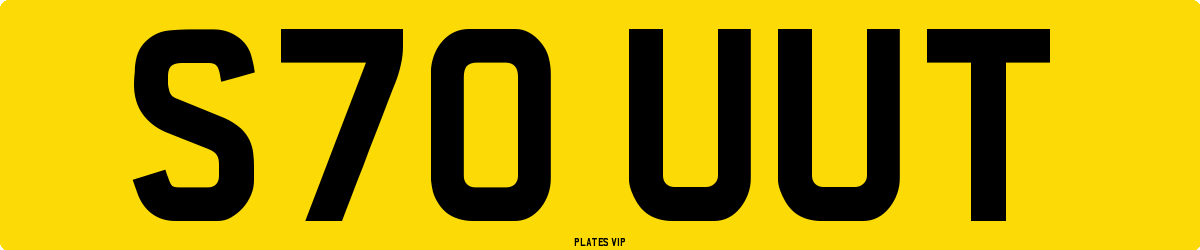 S70 UUT Number Plate