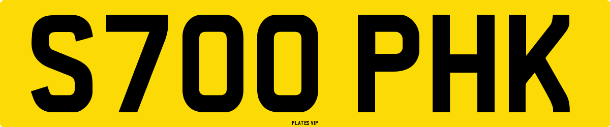 S700 PHK Number Plate
