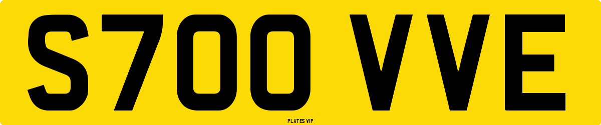 S700 VVE Number Plate