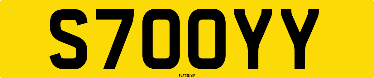 S70OYY Number Plate