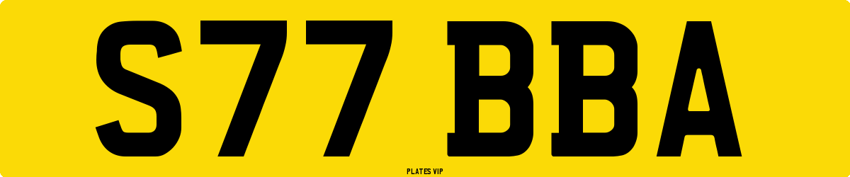 S77 BBA Number Plate