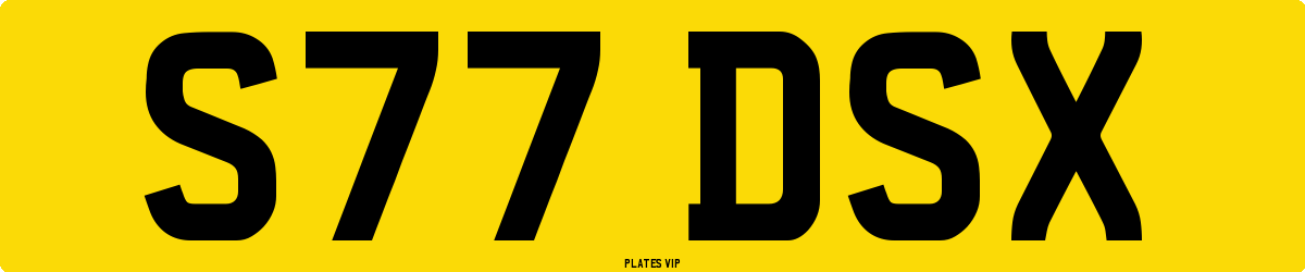 S77 DSX Number Plate