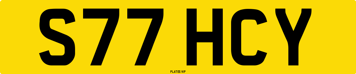 S77 HCY Number Plate
