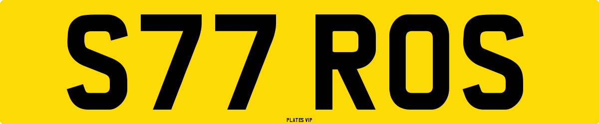 S77 ROS Number Plate