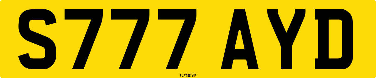 S777 AYD Number Plate