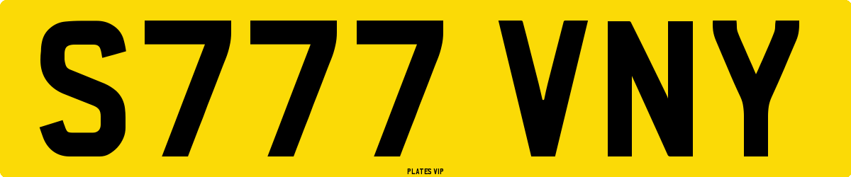 S777 VNY Number Plate