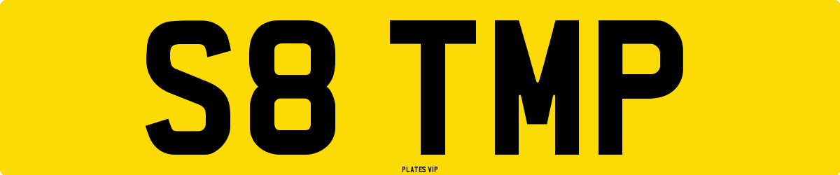 S8 TMP Number Plate