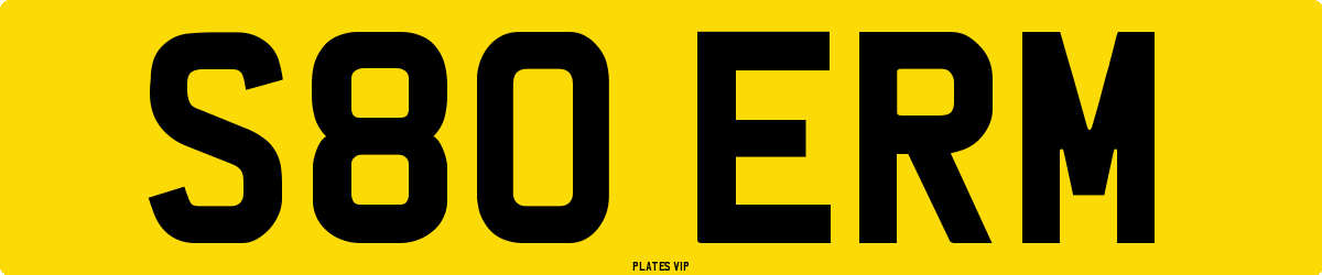 S80 ERM Number Plate