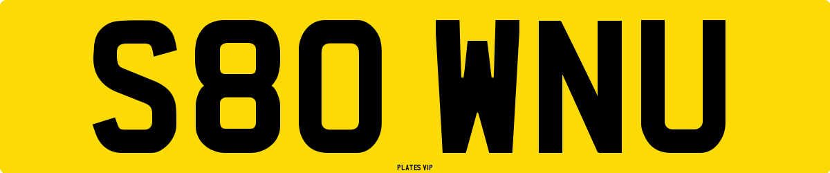 S80 WNU Number Plate
