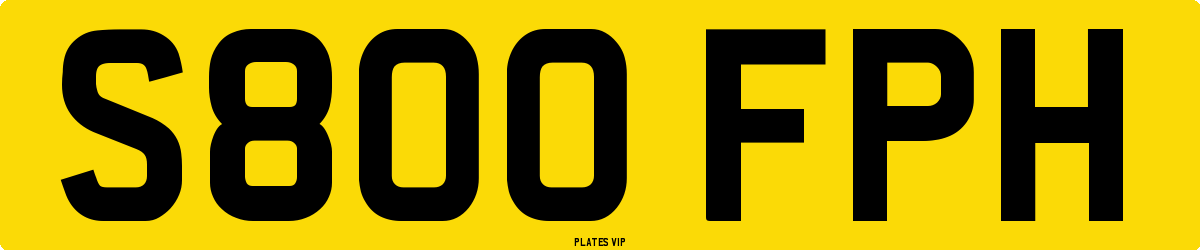 S800 FPH Number Plate