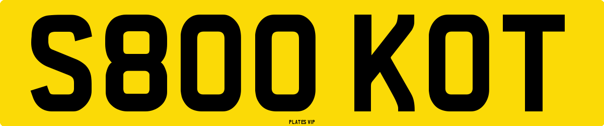 S800 KOT Number Plate