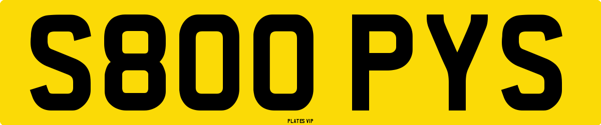 S800 PYS Number Plate