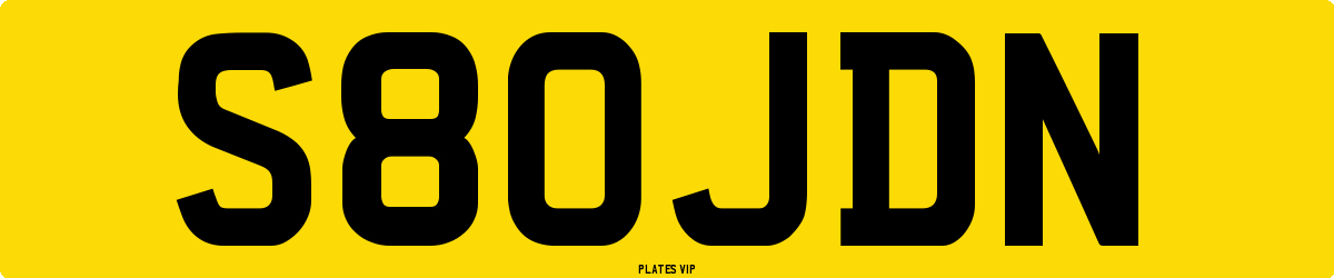 S80JDN Number Plate