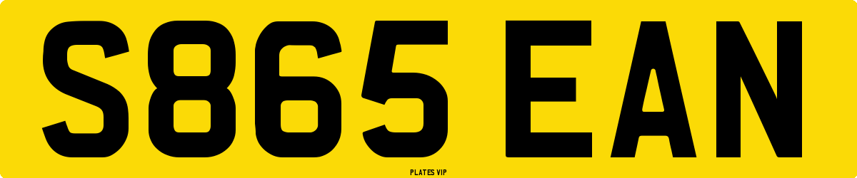S865 EAN Number Plate