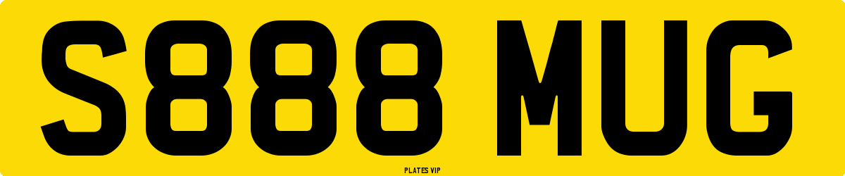 S888 MUG Number Plate